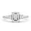 Emerald Cut Solitaire Diamond Ring 1.7ct H SI2 GIA 18K White Gold