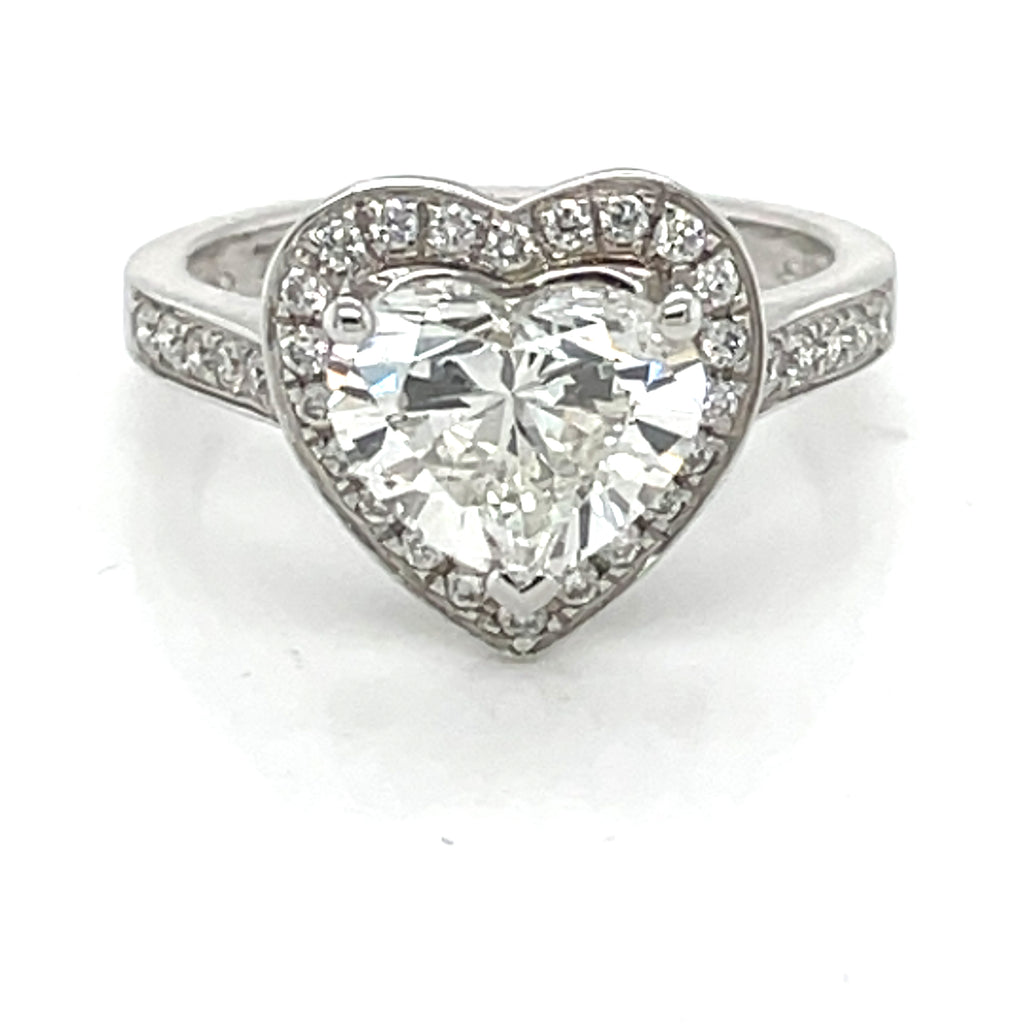 Solitare diamond ring with Heart shape diamond 2.01 ct