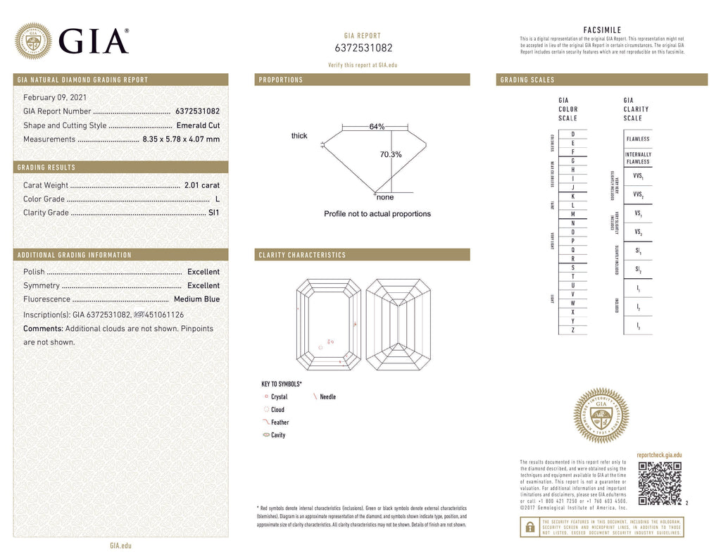 The Solitaire ring with Emerald cut diamond 2.01 ct