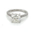 Solitaire Cushion diamond ring 3.01 ct with diamonds shaulders