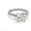 Solitaire Cushion diamond ring 3.01 ct with diamonds shaulders