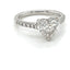 Solitaire Heart shape diamond ring with diamonds shaulders