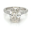 Solitaire Oval shape diamond ring with diamonds shaulders 3.5 ct