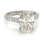 Solitaire Oval shape diamond ring with diamonds shaulders 3.5 ct