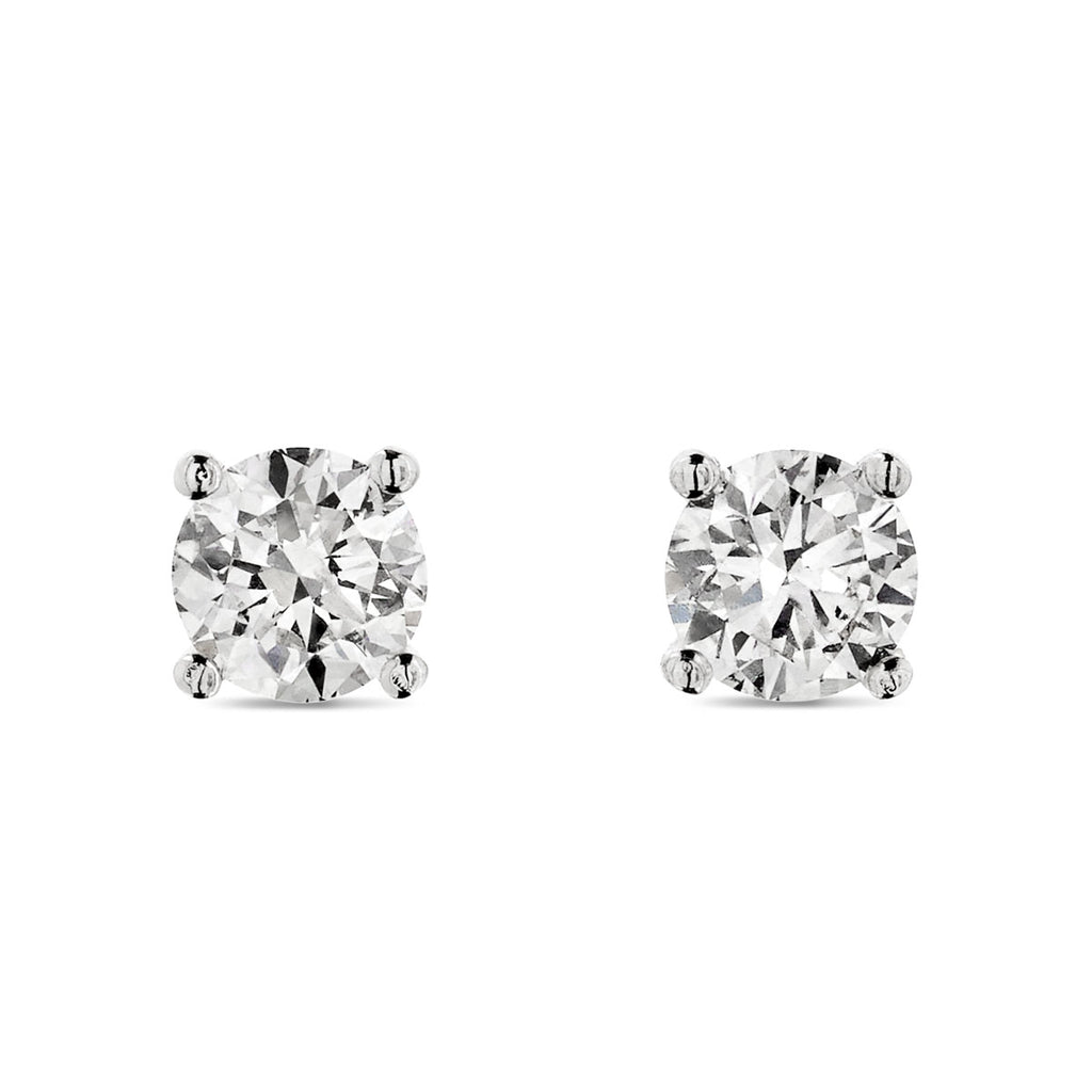 A pair of diamond Stud Earrings 0.54ct G SI1 WGI 18K white gold