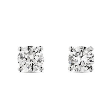 A pair of diamond Stud Earrings 0.54ct G SI1 WGI 18K white gold