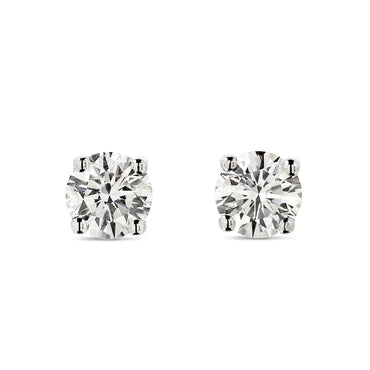 A pair of diamond Stud Earrings  0.61ct  F-G VS2-SI1 WGI 18K white gold