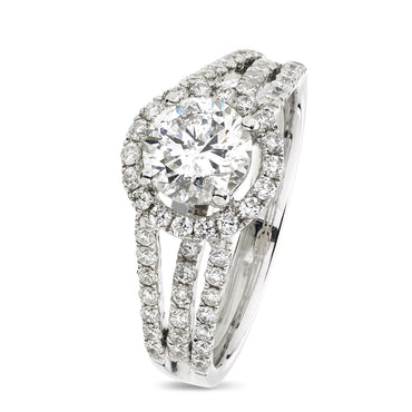 Radiant Cut Solitaire Diamond Ring 1ct F SI1 WGI 18K White Gold