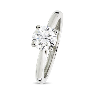Round Brilliant Cut Solitaire Diamond Ring 1.1ct E VS2 GIA Platinum