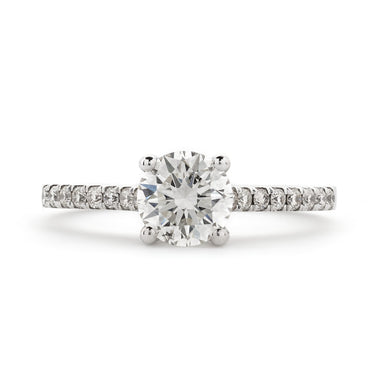 Round Brilliant Cut Solitaire Diamond Ring 1.01ct J SI2 GIA 18K White Gold