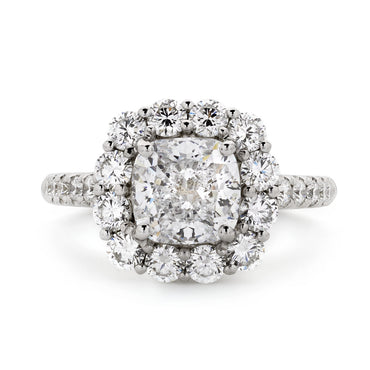 Cushion Cut Solitaire Diamond Ring 2.03ct D SI2 IGI 18K White Gold