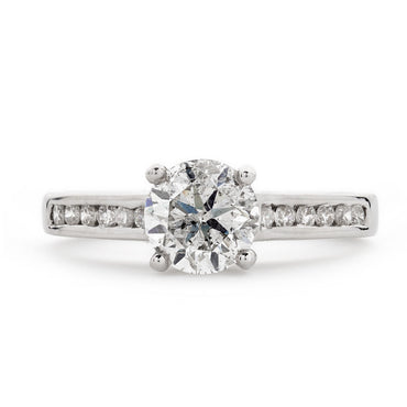 Round Brilliant Cut Solitaire Diamond Ring 1.16ct G I1 WGI 18K White Gold