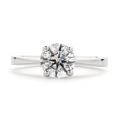 Emerald Cut Solitaire Diamond Ring 1.16ct F SI3 WGI 18K White Gold