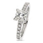 Princess Cut Solitaire Diamond Ring 1.01ct I SI1 WGI 18K White Gold