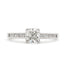 Cushion Cut Solitaire Diamond Ring 1ct H SI WGI 18K White Gold