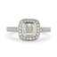 Cushion Cut Solitaire Diamond Ring 0.9ct I SI2 WGI 18K White Gold