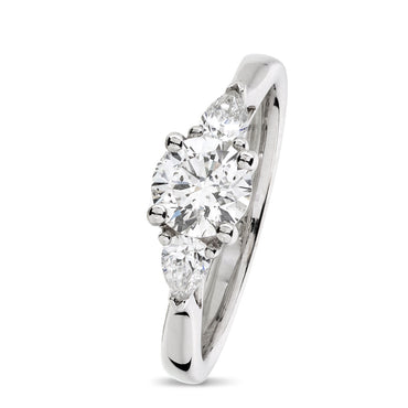 Round Brilliant Cut Solitaire Diamond Ring 0.7ct F SI2 WGI 18K White Gold