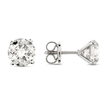 A pair of diamond Stud Earrings  2.04ct  I SI2 WGI 18K white gold