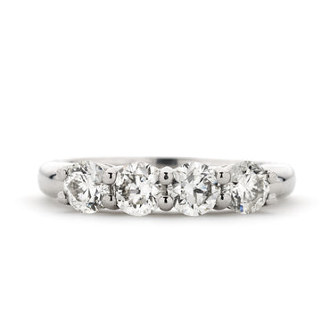 Round Brilliant Cut 4-stone Diamond Ring I-J VS-SI WGI platinum