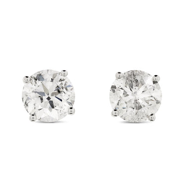 A pair of diamond Stud Earrings  2.14ct  G SI2 WGI 18K white gold