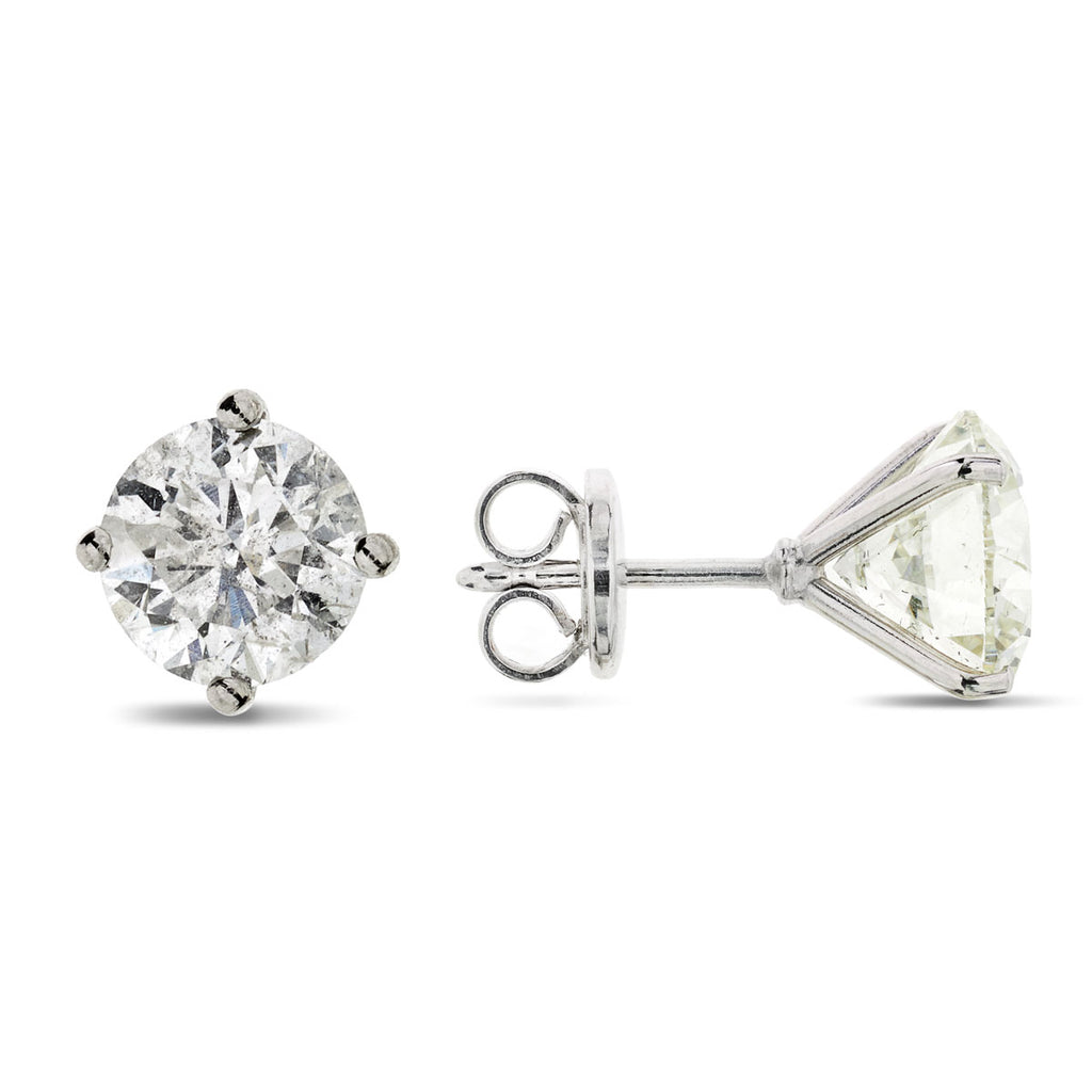 A pair of diamond Stud Earrings  1.47ct  G SI2 WGI 18K white gold