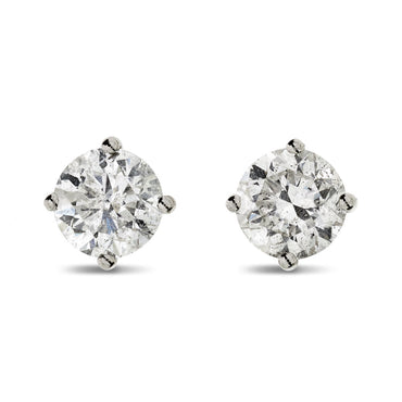 A pair of diamond Stud Earrings  1.47ct  G SI2 WGI 18K white gold