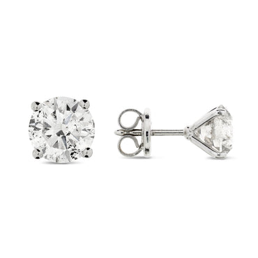 A pair of diamond Stud Earrings 1.47ct G-H SI2 WGI 18K white gold