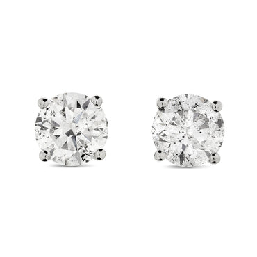 A pair of diamond Stud Earrings 1.47ct G-H SI2 WGI 18K white gold