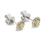 A pair of diamond halo Stud Earrings 0.56ct NATURAL FANCY LIGHT YELLOW SI1 WGI 18K yellow and white gold