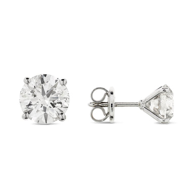 A pair of diamond Stud Earrings  2.07ct  G SI2 WGI 18K white gold