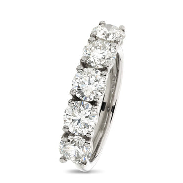 Five Stone Eternity Ring Diamond 2.54ct I/J VS/SI WGI Platinum