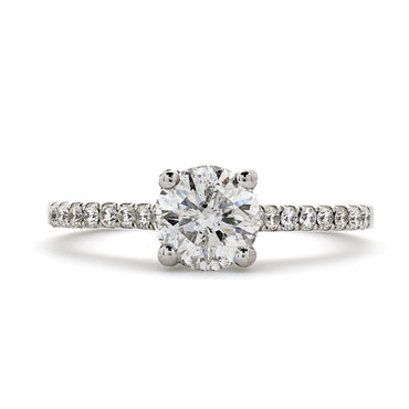 Round Brilliant Cut Solitaire Diamond Ring 1.07ct H I2 WGI 18K White Gold