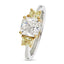 Cushion Cut Solitaire Diamond Ring 2.03ct E SI1 GIA 18K Yellow And White Gold