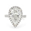 Pear-shape Solitaire Diamond Ring 6.15ct J I1 WGI 18K White Gold