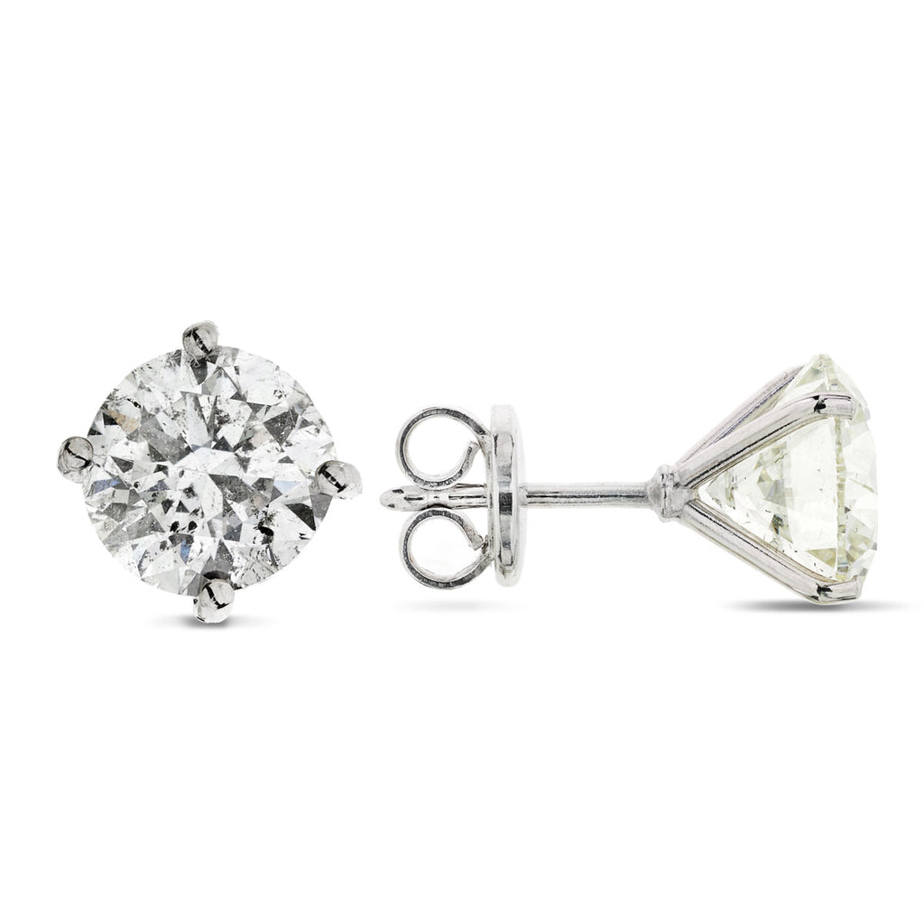 A pair of diamond Stud Earrings 2.41ct G I1 WGI 18K white gold