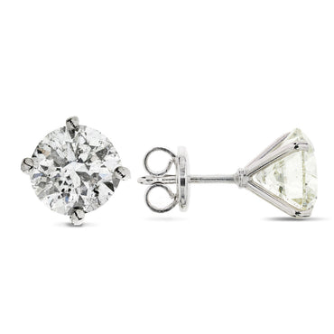 A pair of diamond Stud Earrings 2.41ct G I1 WGI 18K white gold