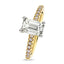 Emerald Cut Solitaire Diamond Ring 1.16ct L SI1 WGI 18K Yellow And White Gold