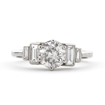 Round Brilliant Cut Solitaire Diamond Ring 1.02ct H I1 WGI Platinum