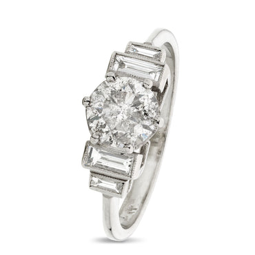 Round Brilliant Cut Solitaire Diamond Ring 1.02ct H I1 WGI Platinum