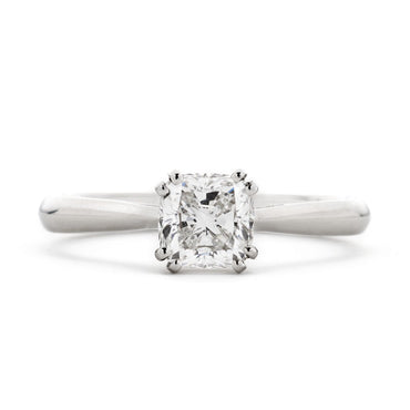 Cushion Cut Diamond 1.01ct F SI2 GIA Platinum Engagement Ring
