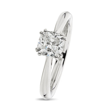 Cushion Cut Solitaire Diamond Ring 1.01ct F SI2 GIA Platinum