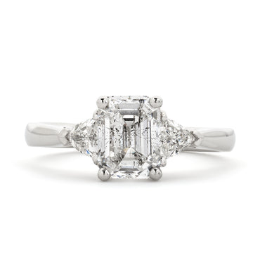 Emerald Cut Solitaire Diamond Ring 1.51ct G SI2 IGI 18K White Gold