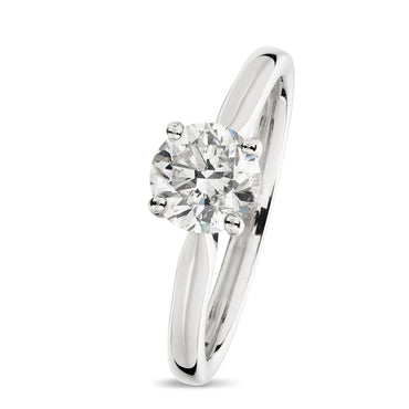 Round Brilliant Cut Solitaire Diamond Ring 1.05ct G SI2 WGI 18K White Gold