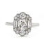 Art Deco  Old Cushion Cut Diamond 0.93ct I VS2 WGI Platinum Ring
