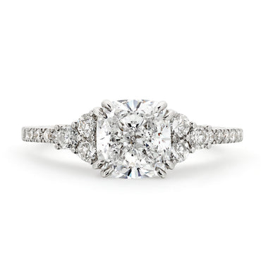 Cushion Cut Solitaire Diamond Ring 2.03ct D SI1 GIA 18K White Gold