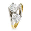 Round Brilliant Cut 2-stone Diamond Ring 2.15ct F-G SI1 WGI 18K Yellow And White Gold