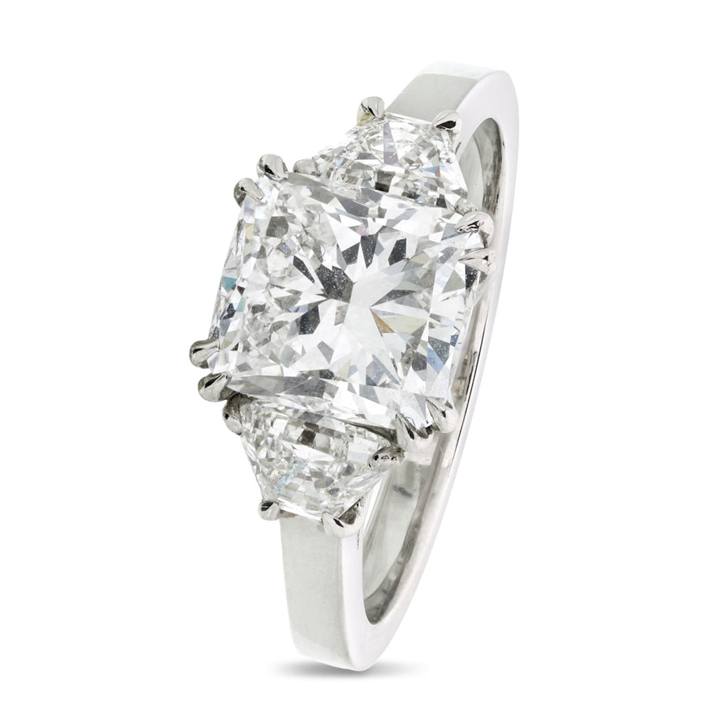 Cushion Cut Solitaire Diamond Ring 2.08ct E VS1 GIA Platinum