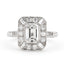 Art Deco Emerald Cut Diamond 1.01ct E SI1 WGI Platinum Engagement Ring