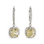 A pair of halo diamond Drop Earrings 2.49ct NATURAL FANCY YELLOW VS2-SI1 WGI 18K yellow and white gold