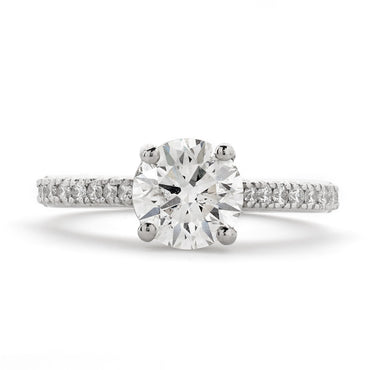 Round Brilliant Cut Solitaire Diamond Ring 1.54ct H SI2 WGI Platinum